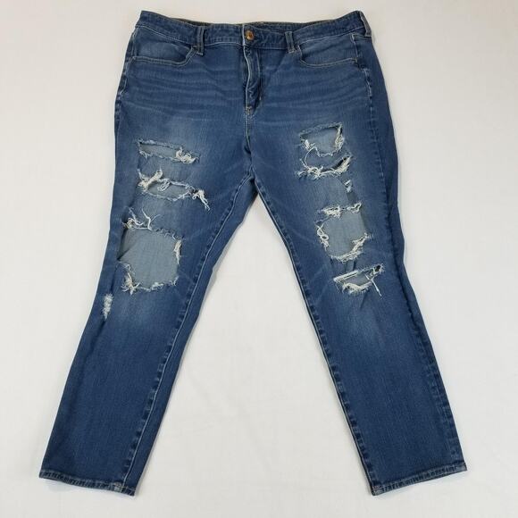 American Eagle Jeans Womens 18 Short The Dream Jean Hi-Rise Jegging Distressed - Picture 1 of 12